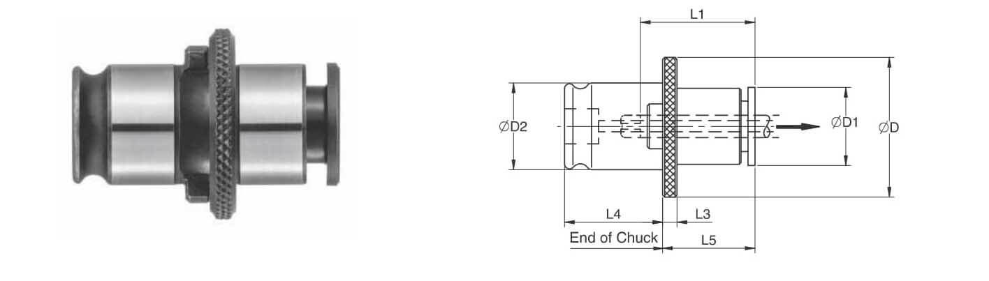 TWE-IK3 0.760 x 0.570 M24 Coolant Through Tap Adaptor